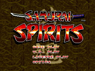 Samurai Shodown title screen for Super Nintendo